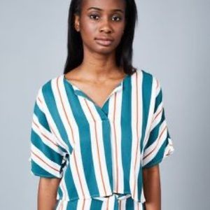 Native Youth cropped striped shirt